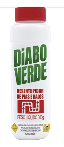 Kit C/6unidades = Desentupidor Pias E Ralos Diabo Verde 300g