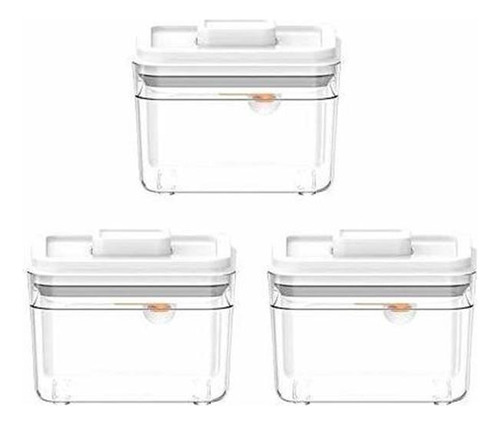 Vencer Set Of 3 Plastic 34 Onzas (1000ml) Pop Up Food Canist