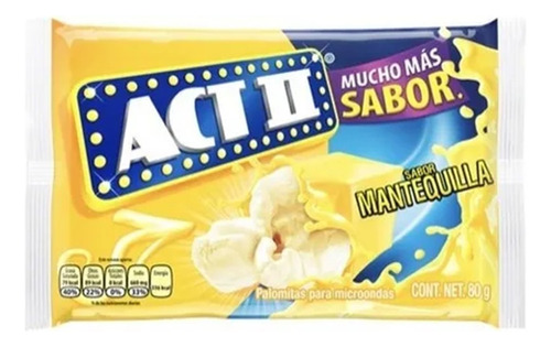 Act Ii Palomitas P/ Microondas Sabor Mantequilla 80 Gr