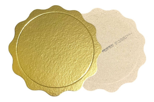 10 Discos Cakeboards Redondo Linea Viva Paper  26cm Dorado