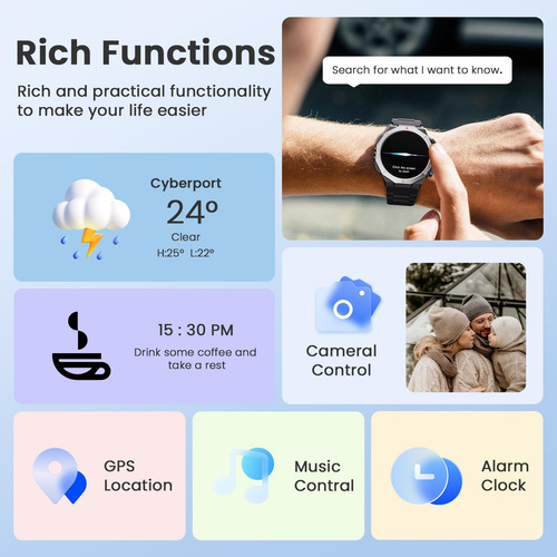 Reloj Inteligente Cillso Military S10 De 1,39 Pulgadas Con Frecuencia Cardíaca Ip68 Android