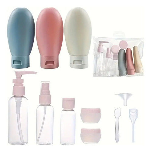 Set Botella De Viaje Dispensadora 11 Contenedores Accesorios