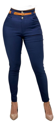 Pantalones Dama Oficina Jeans Hosanna Levanta Pompa Negro