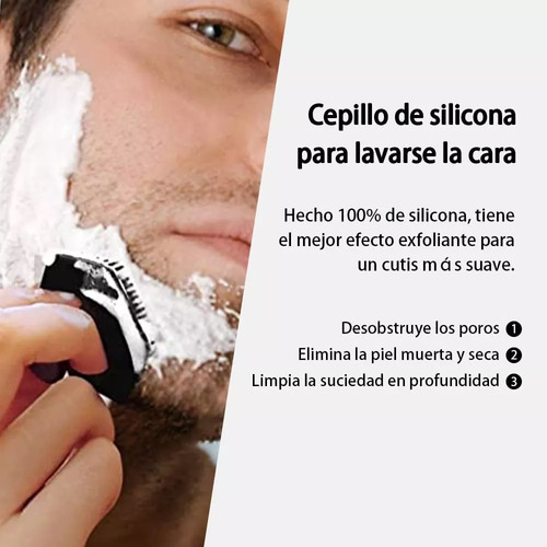 I Cepillo Limpiador Facial Exfoliante Para Hombres Silicona