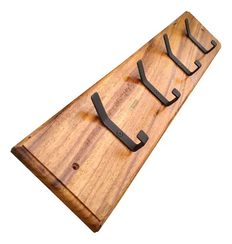 Perchero Colgador De Pared Estilo Industrial Madera Parota Env o