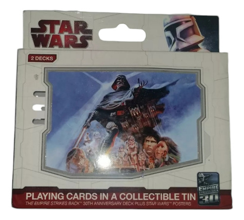 Star Wars Collectible Tin With Two Decks Of Poker Cards (Usado)
