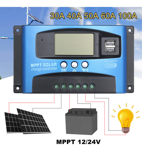 Controlador Solar, Regulador De 30 A, Cargador De Celdas, Pa