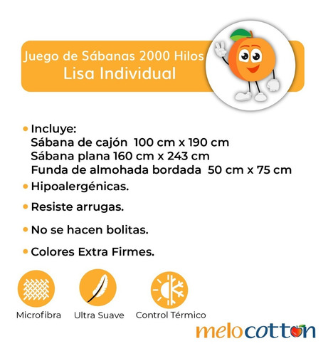 Imagen 4 de 7 de Sábanas Individuales 2000 Hilos Microfibra Suavidad Egipcia