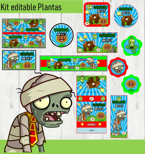 Kit Imprimible 3x1 Plants Vs Zombies