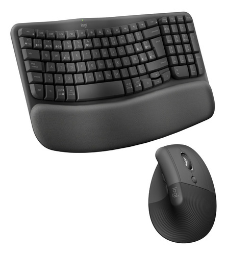 Logitech Combo Ergo Teclado Wave Keys + Mouse Lift Grafito