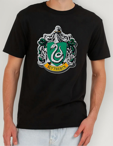 Playera Hombre Escudo Casa Slytherin Harry Potter 69