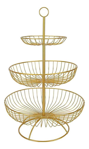 Frutero, Fruit Cesta Of Three Levels, Grande, Dorado, 300 M