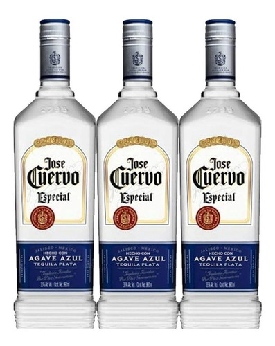 Pack De 3 Piezas Tequila José Cuervo Especial Plata 990 Ml