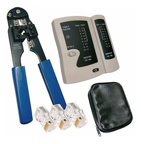 Kit Alicate De Crimpar +testador De Cabo Rede + 20 Rj 45