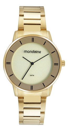 Relógio Mondaine Dourado Espelhado Feminino 32475lpmvde1