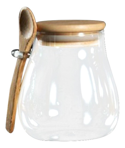 Para J0yf Recipiente De Vidrio Con Tapa De Madera Y