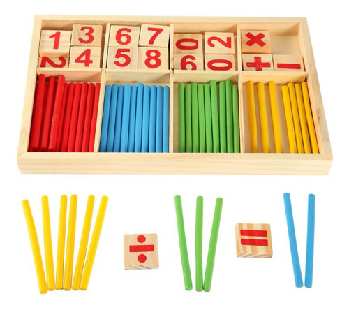 Palitos Contadores De Madera Juego De Matemática Educativo