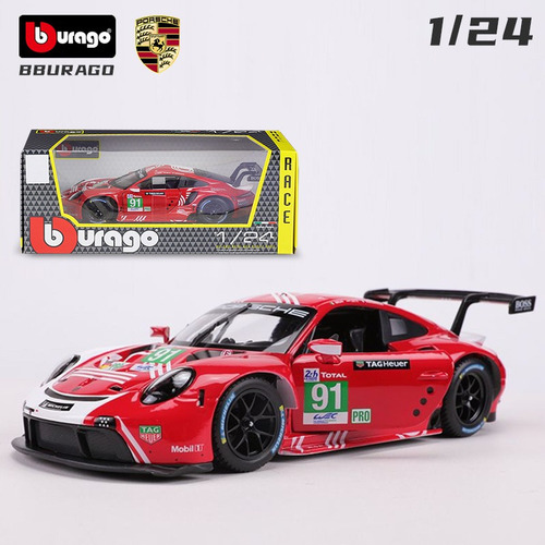 Vehículo De Carreras Burago 1/24 Porsche 911 Rsr Lm 2020 Fun