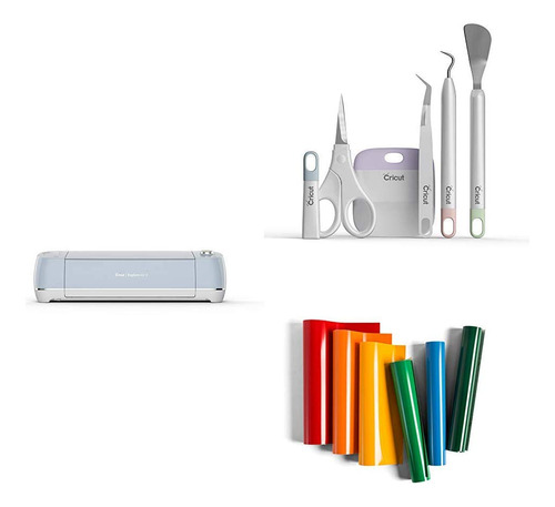 Cricut Explore Air 2 Blue Bundle Muestra Vinilo Juego Basica