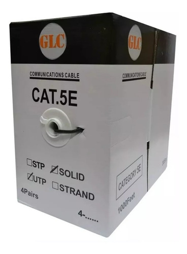 Bobina De Cable Utp Glc Cat5e Doble Vaina Exterior 305 Mts