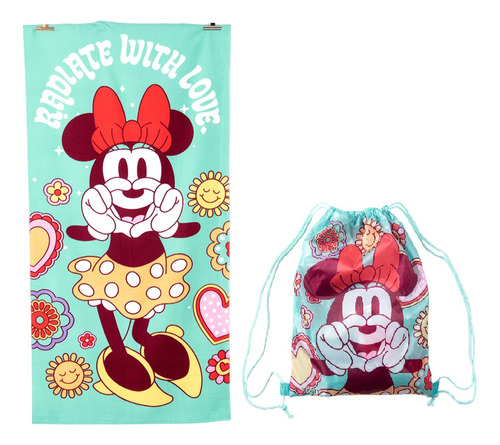 Toalla Playa Microfibra Con Bolso Disney Y Marvel 70x140 Cm 