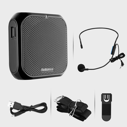 Amplificador De Voz Portátil Rolton, Megáfono Con Micrófono