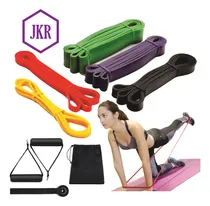 Comprar Kit De Power Bands Bandas Elasticas Para Ejercicios De Resistencia Set 5 Bandas De Latex + Accesorios Fitness Marca Jkr