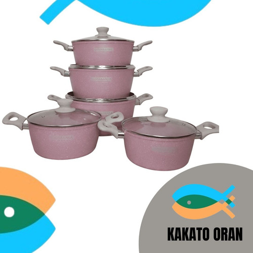 Set Bateria Juego Romania Roca Volcanica 5pc 12x Roc-5510 Rosa