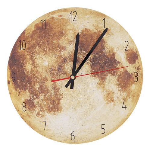 Reloj Silencioso Para Colgar En La Pared Con Diseño De Luna,