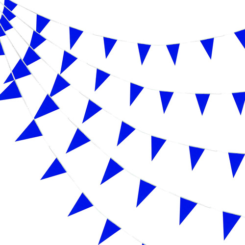 Consummate Banderines Azules En Blanco De 100 Pies, Banderin