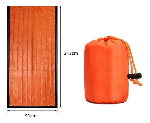 Saco De Dormir De Emergencia Portátil Ligero Para Exteriores Color Naranja