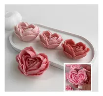 Comprar Molde De Silicón Rosa Corazón Velas Jabones Repostería