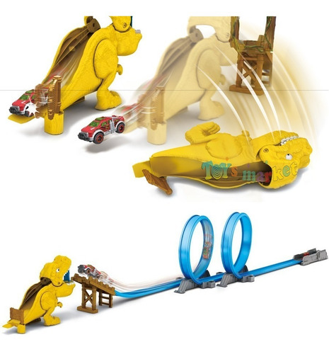 Imagen 4 de 9 de Pista Dinosaurio Metal Machines Zuru Dino Con Auto Wheels