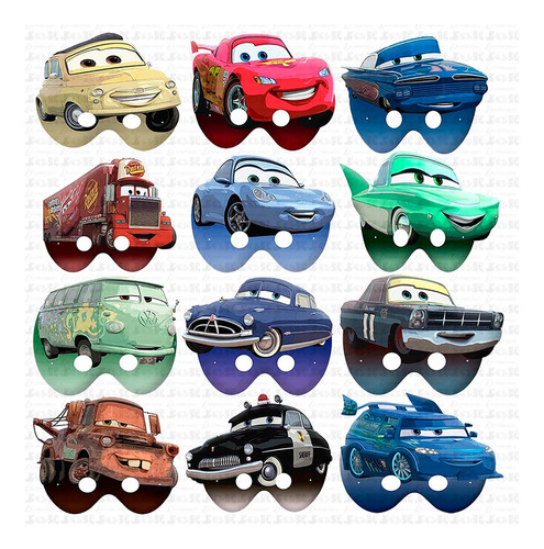 40 Mascaras De Cars Rayo Mcqueen Sally Doc Mate Mack Ramon