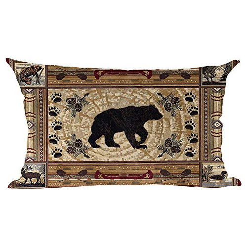 Funda De Almohada Lumbar Decorativa Retro De Oso Pardo ...