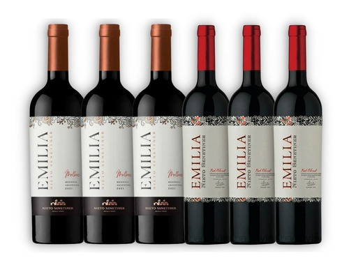 Mix Vino Emilia 3u Red Blend + 3u Malbec Kit Caja X6u 750ml