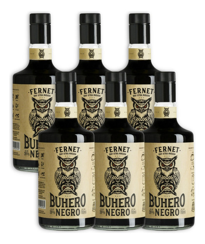 Buhero Negro Aperitivo Fernet Caja X6u 700ml Argentina