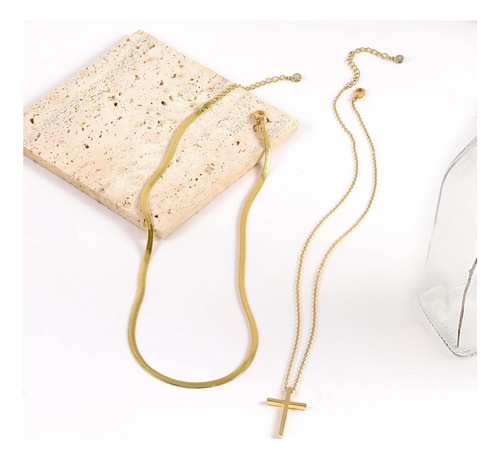 Collar Colgante Cruzado En Capas Moodear Para Mujeres Dainty