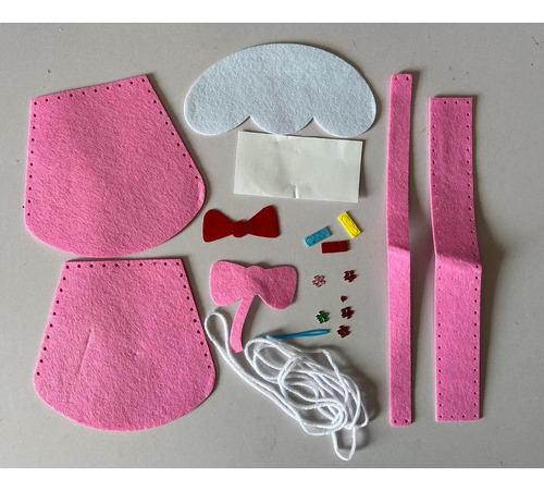 0 Kit De Costura Diy Bolso De Mano De Fieltro Ligero Helado