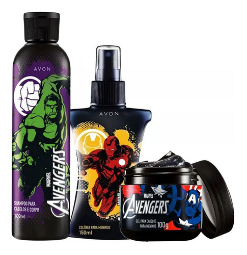 Colônia Infantil Shampoo Gel Cabelos Vingadores Avengers