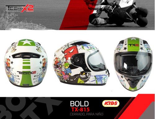 Casco Para Niño Infantil Moto Certificado Tx-815