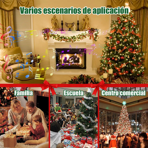 Árbol De Navidad 1.9m Pvc Verde Desmontable+luces De Colores