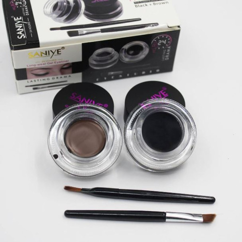 Delineador En Gel Long Wear Eyeliner Duo Negro Y Cafe Saniye