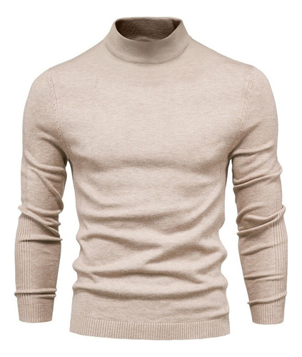 Sweater Cuello Alto Moda Hombre Invierno Mantener Caliente
