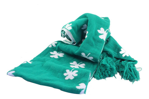 Bufanda Reversible Irish Shamrock Verde O Blanca