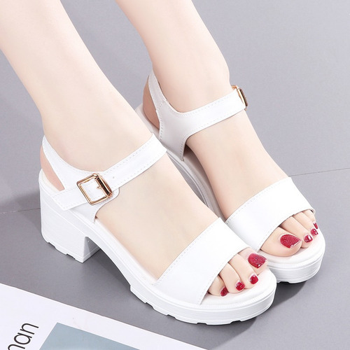 Sandalias De Playa For Mujer Con Tacón Grueso