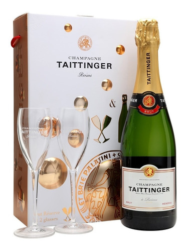 Champagne Taittinger Con Copas En Estuche 750ml