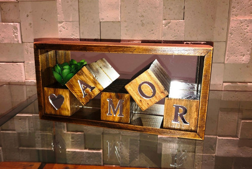 Mini Nicho E Cubos Amor Letra Acrílico Espelhado