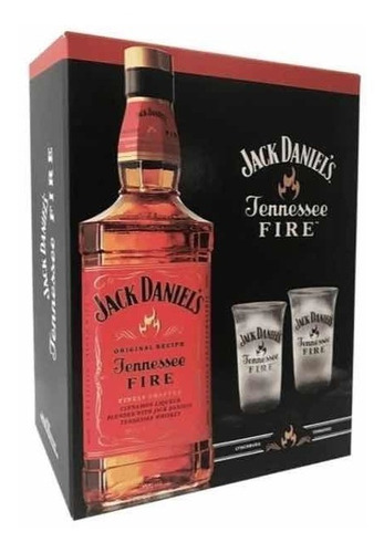 Pack Jack Daniels Tennessee  Fire Con 2 Vasos Shots.