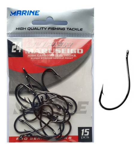 Anzol Marine Sports Super Maruseigo Black N. 24 Com 15 Un